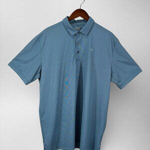 Callaway Opti Dri Golf Polo Shirt Mens XL Blue Micro Check Performance